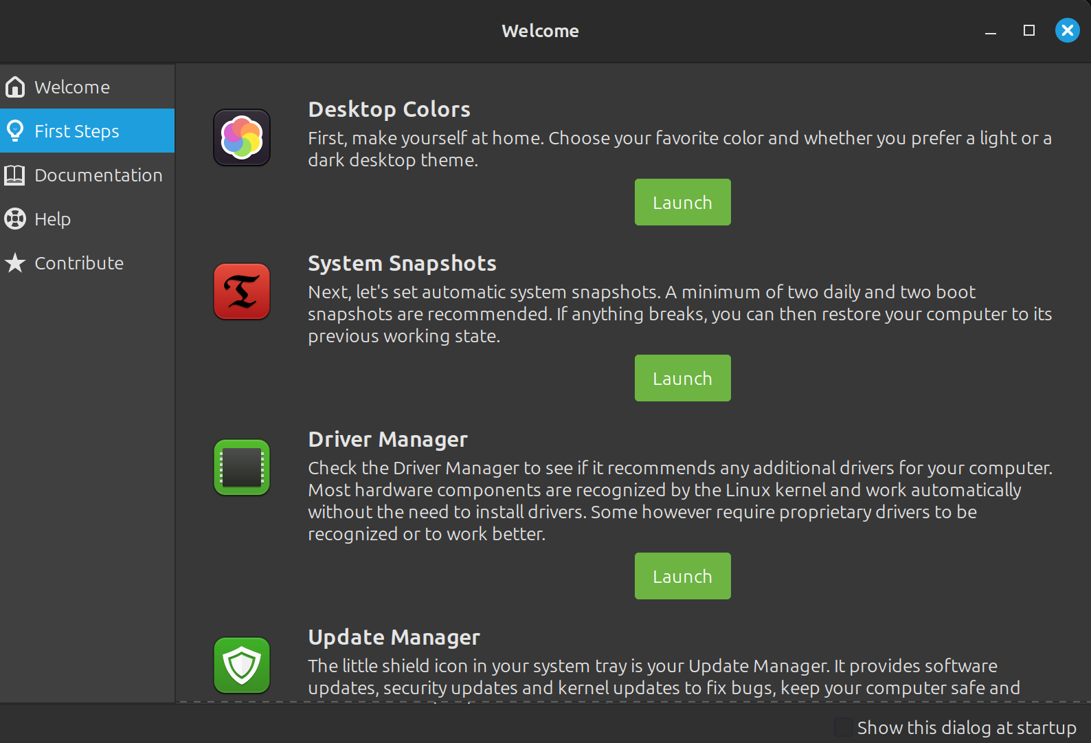 Mint welcoms screen