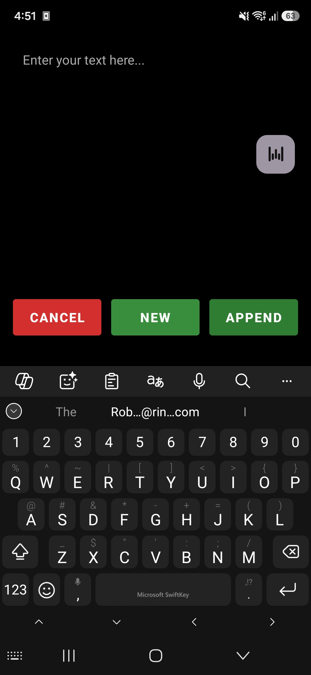 Android quick capture prompt
