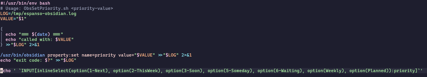 Shell script to add frontmatter and Meta Bind string