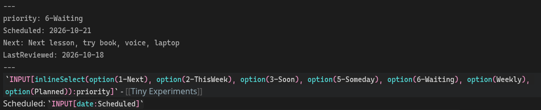 Priority example raw view
