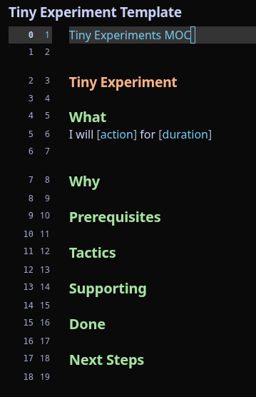 Tiny experiment template
